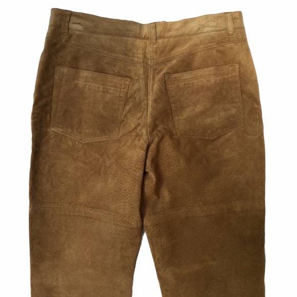 Isaac Mizrahi Tan Spring Suede Bootleg Pants, Perfect Mid Season, Sz 8 NWT - Picture 4 of 16